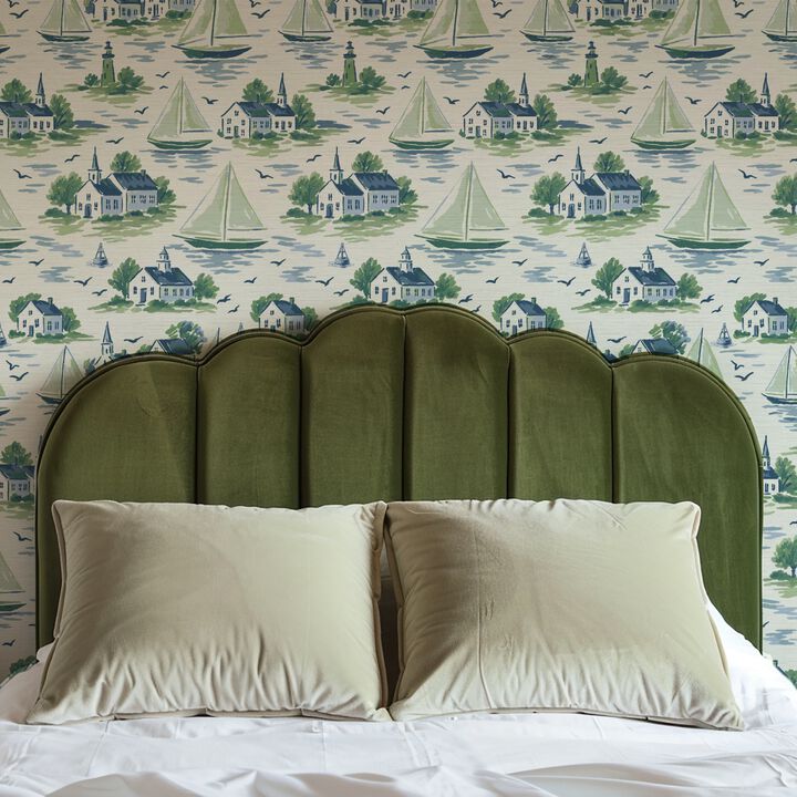 Harbor Heritage Sailboat Wallpaper - Basketweave