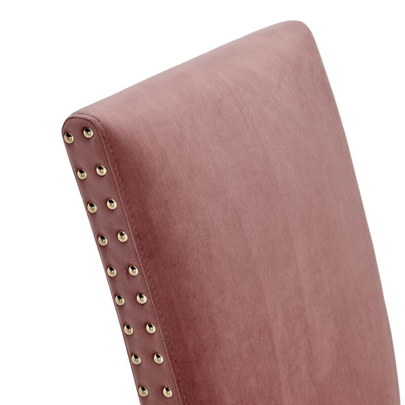 Modway Parcel Performance Velvet Dining Side Chairs - Set of 2, Dusty Rose image number 5