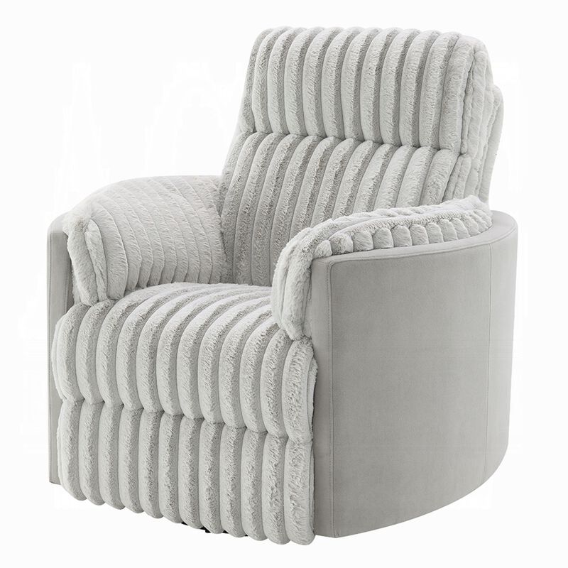 Watsy Manual Glider Recliner Swivel Chair, Modern Gray Corduroy