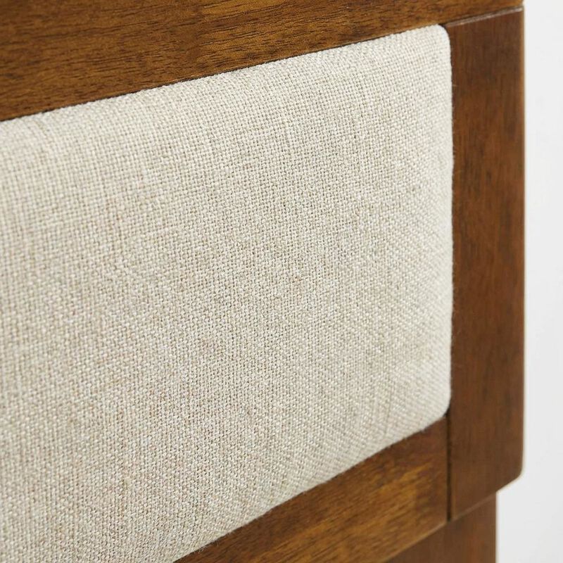 Tufted Fabric King Headboard with Wooden Frame and Elegant Design image number 4
