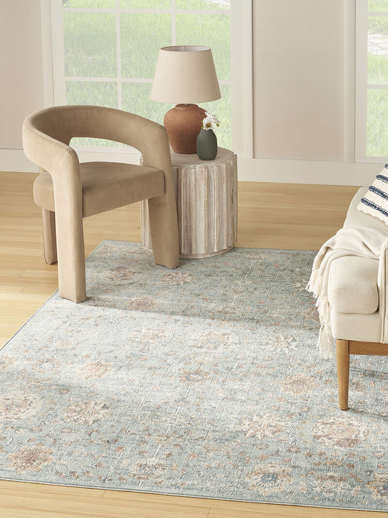 Washable Decor WSD14 Blue 6'7" x 9' Rug