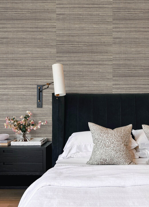 Kenter Black Sisal Grasscloth Wallpaper