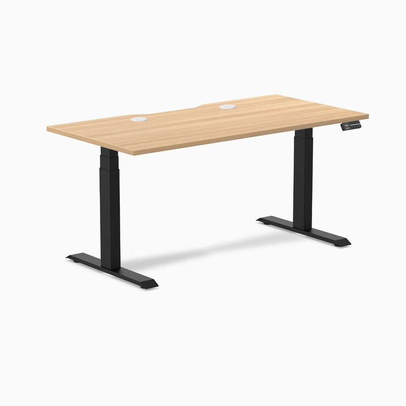 Desky Dual Scalloped Laminate Sit Stand Desk image number 0