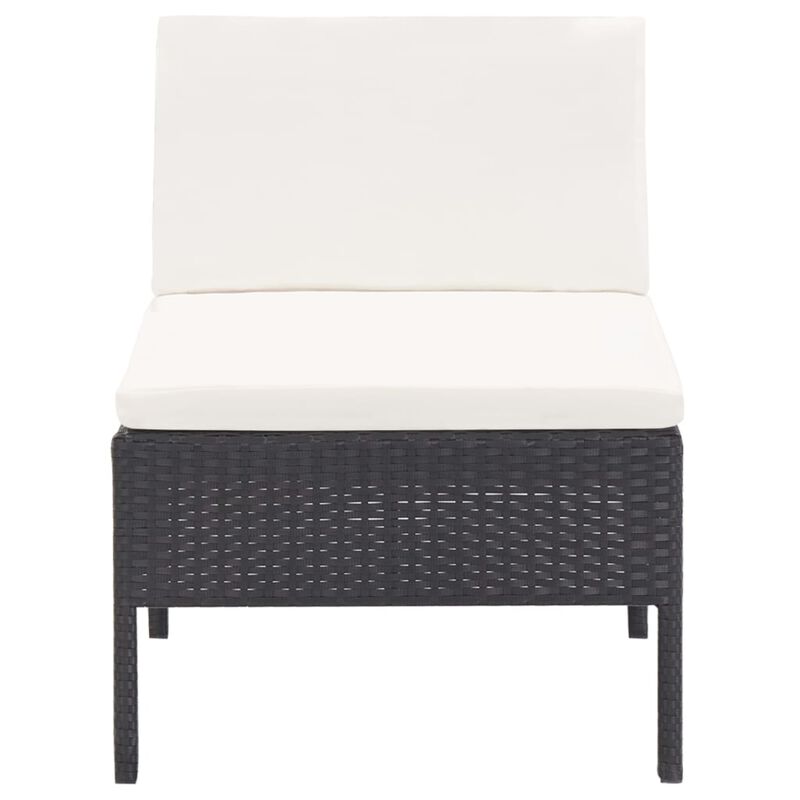 vidaXL 5 Piece Garden Sofa Set with Cushions Poly Rattan Black