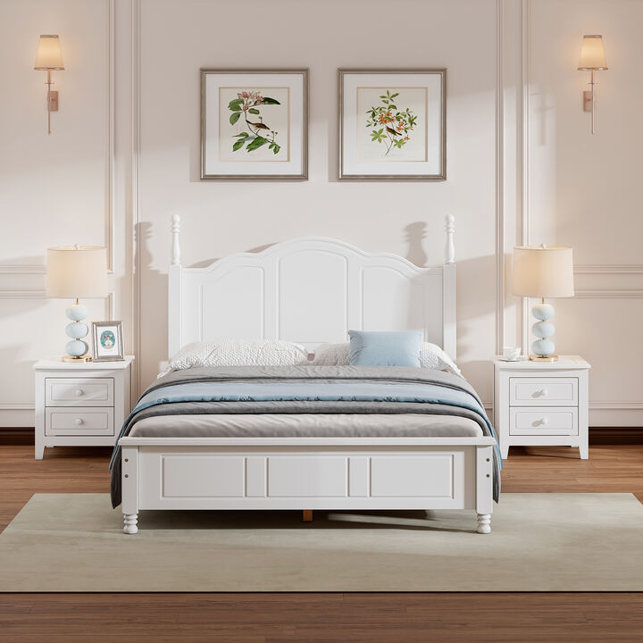 Merax Platform Bed and Two Nightstands Bedroom Sets