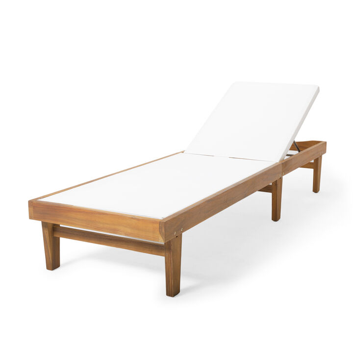 Merax Wood Frame Outdoor Mesh Chaise Lounge