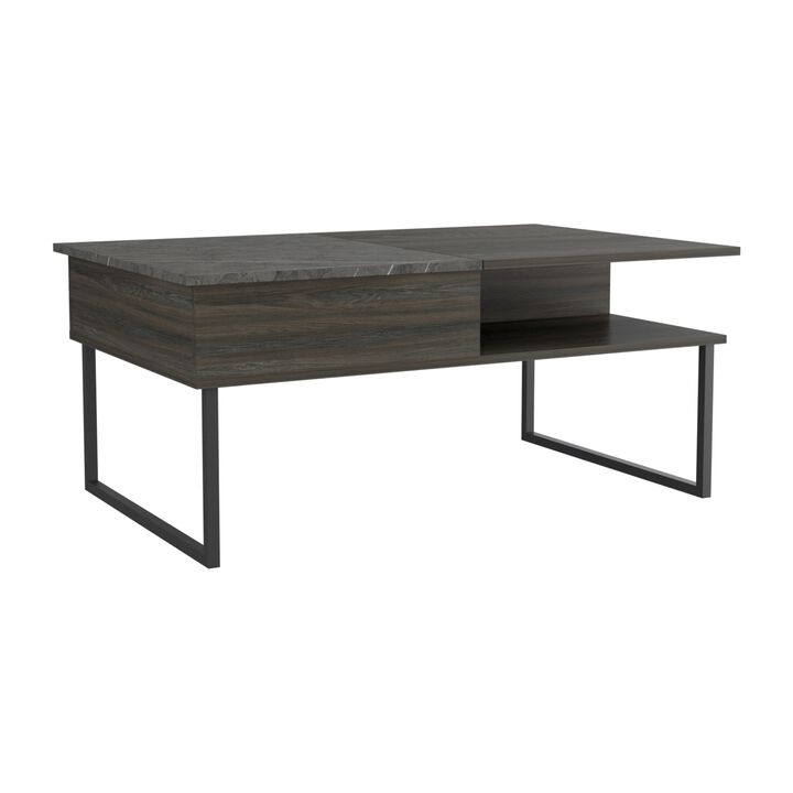 Armin Lift Top Coffee Table, One Shelf -Espresso / Onyx
