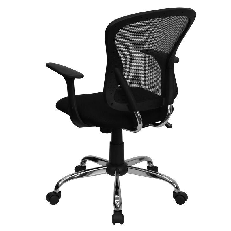 Alfred Mid-Back Dark Gray Mesh Swivel Task Office Chair with Chrome Base and Arms image number 7