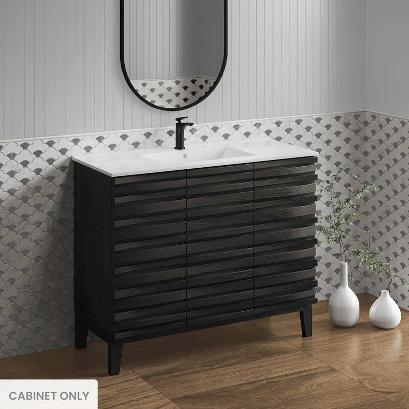 Swiss Madison Cascade 36" Bathroom Vanity in Black Cabinet Only image number 1