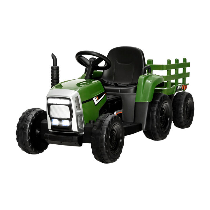 Kids 12V Ride On Tractor with 3 Speed Gears and Front Loader Ages 3 Plus