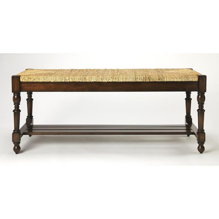 Butler Specialty Ravello Woven Wicker 48"W Bench, Dark Brown