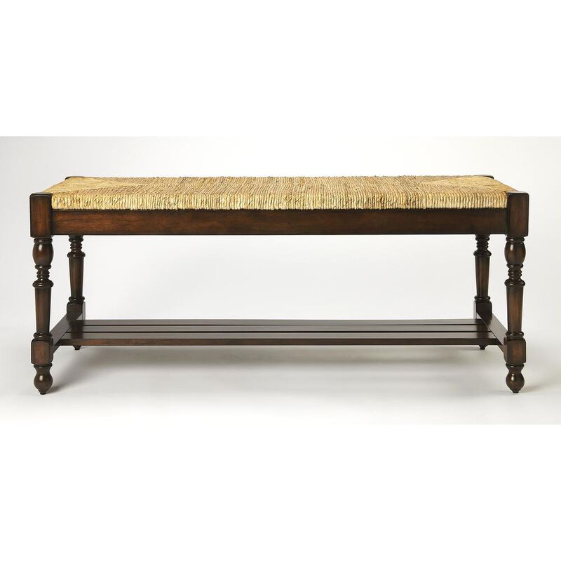 Butler Specialty Ravello Woven Wicker 48"W Bench, Dark Brown image number 1