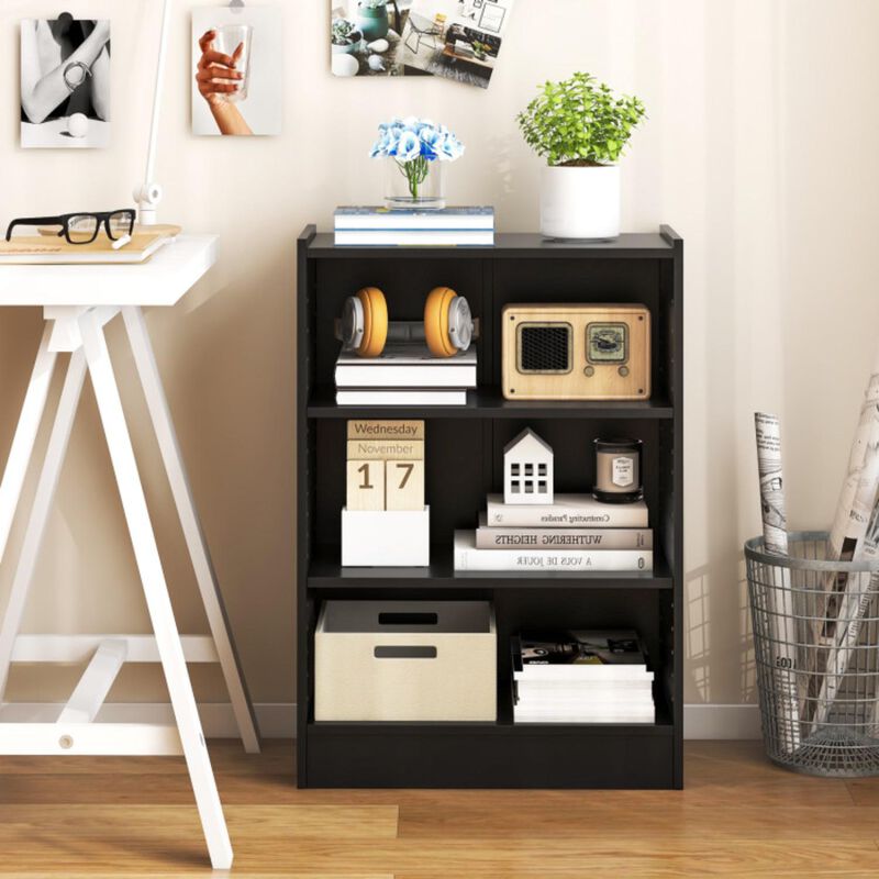 Hivvago 3-Tier Bookcase Open Display Rack Cabinet with Adjustable Shelves