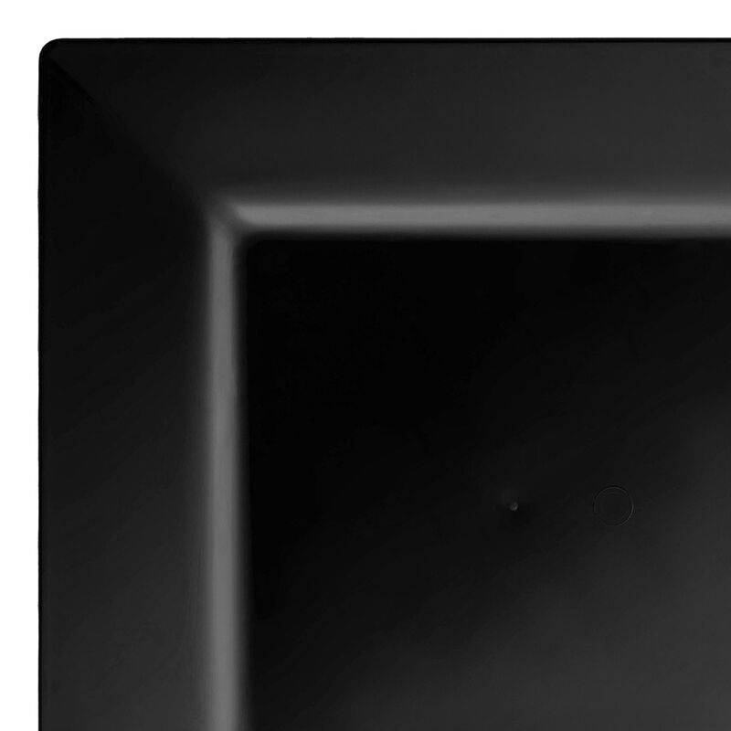 9.5" Black Square Plastic Dinner Plates (120 Plates) image number 8