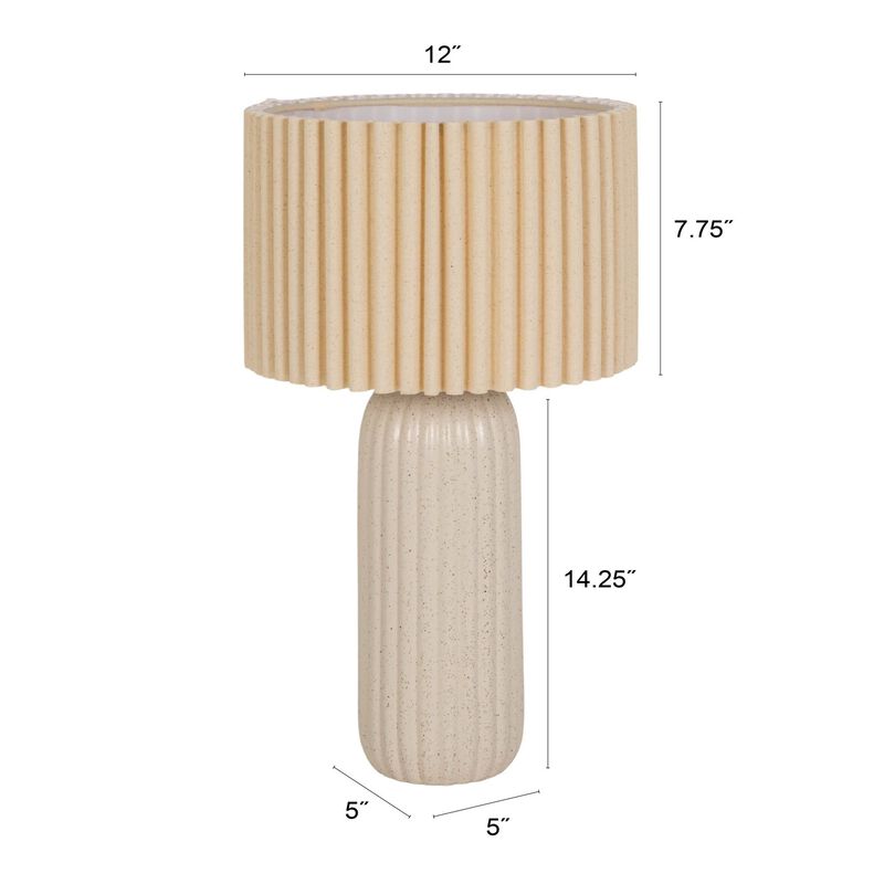 Stoneware Table Lamp with Ribbed Linen Shade image number 2