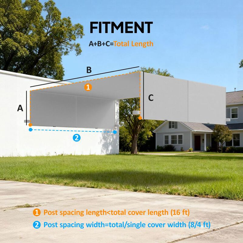 Hivvago 10x10 Pergola Replacement Canopy Set of 2 image number 2