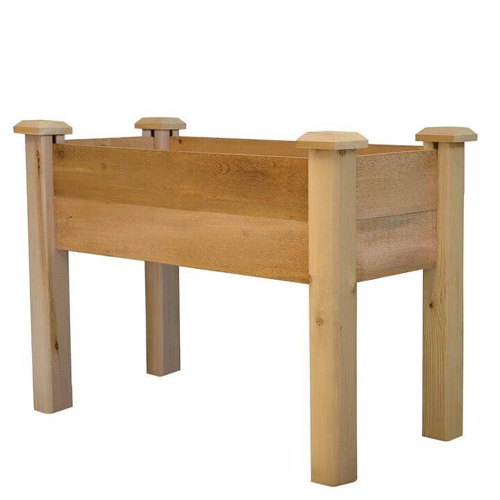 Raised Garden Bed Planter Box in Solid Cedar Wood