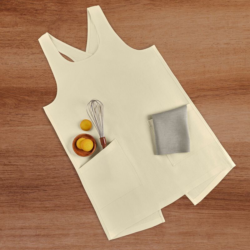 Solino Home 100% Pure Linen Apron - Linen Smock Apron image number 2