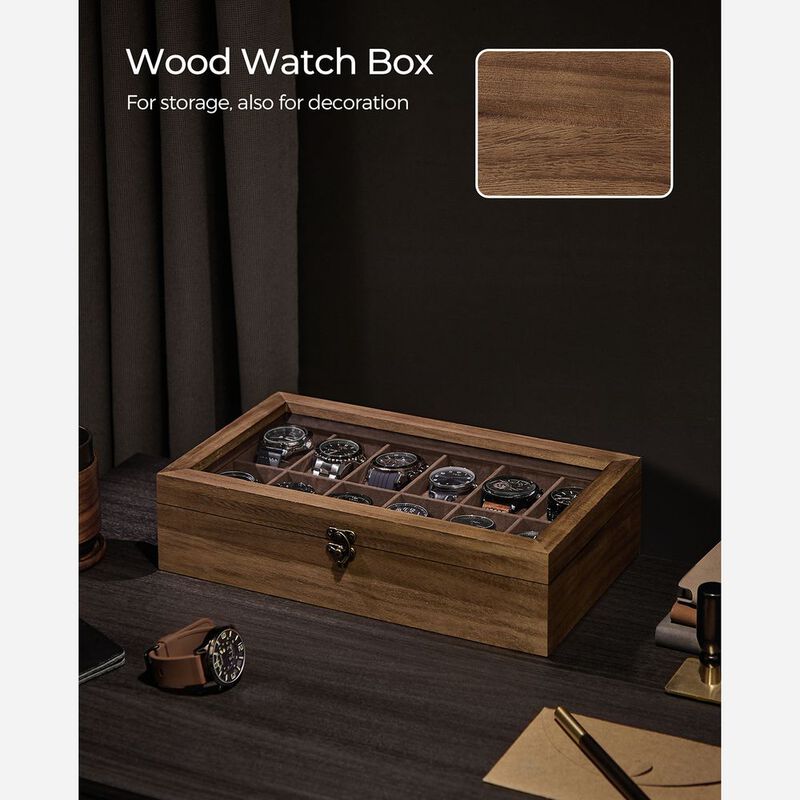 BreeBe 12-Slot Wood Watch Box