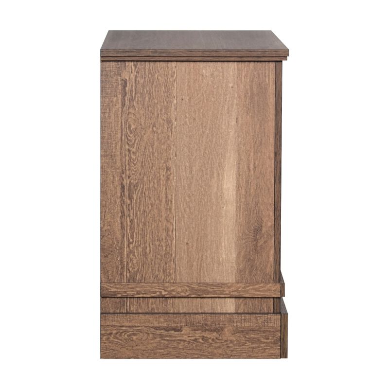 Covy Nightstand, 2 Drawers w Bar Handles, Bracket Feet, Natural Brown image number 4