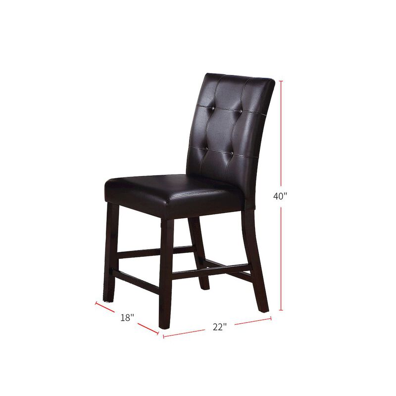 Leroux Upholstered Counter Height Chairs in Espresso Finish, Set of 2 image number 0