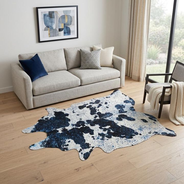 HomeRoots Cowhide Hand Knotted Area Rug