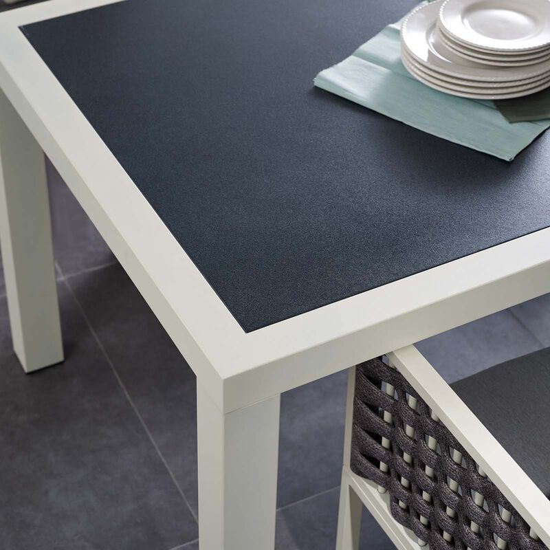 Modway - Stance 90.5" Outdoor Patio Aluminum Dining Table White Gray image number 5