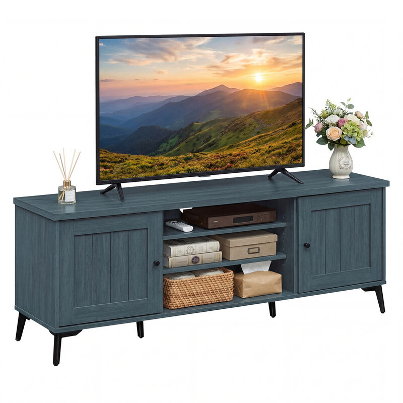 Modern Entertainment Center TV Stand with 2 Doors for 65 Inch TVs image number 3