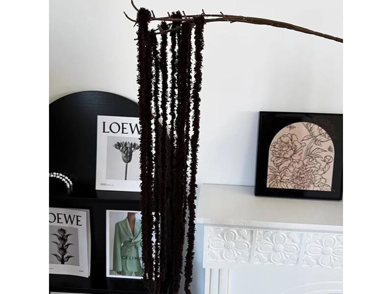 4 Piece Black Artificial Hanging Flowers Vase Filler Yarn Amaranthus image number 1