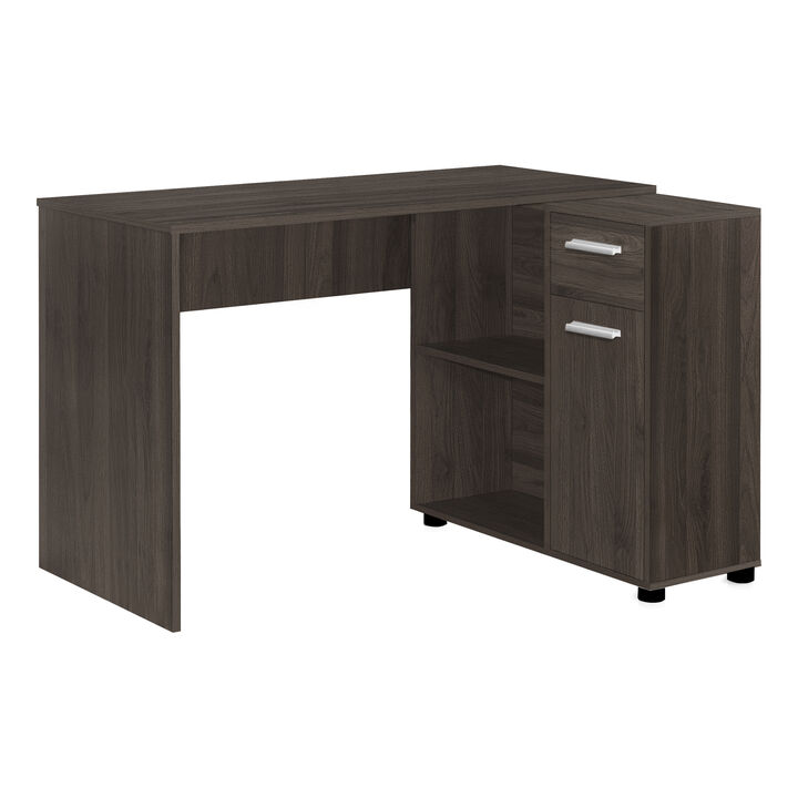 Monarch Specialties I 7349 Computer Desk, Home Office, Corner, Storage Drawers, 46"L, L Shape, Work, Laptop, Laminate, Brown, Contemporary, Modern