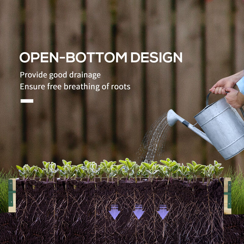 Hivvago Wooden Raised Planter Box with Greenhouse and Roll-Up Windows image number 5