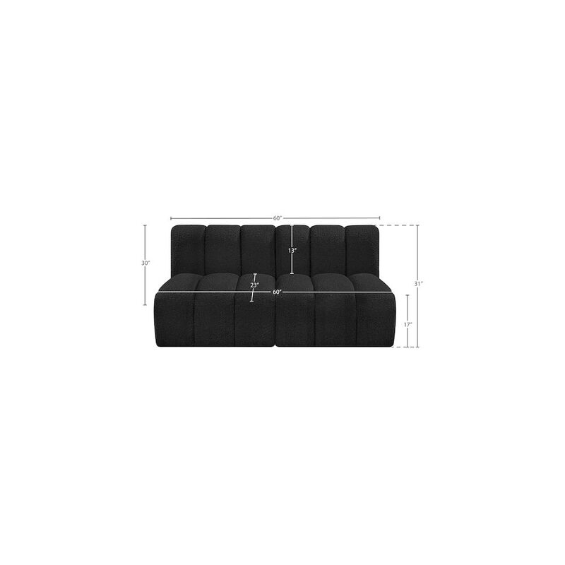 Meridian Furniture Arc Black Boucle Fabric Modular Sofa