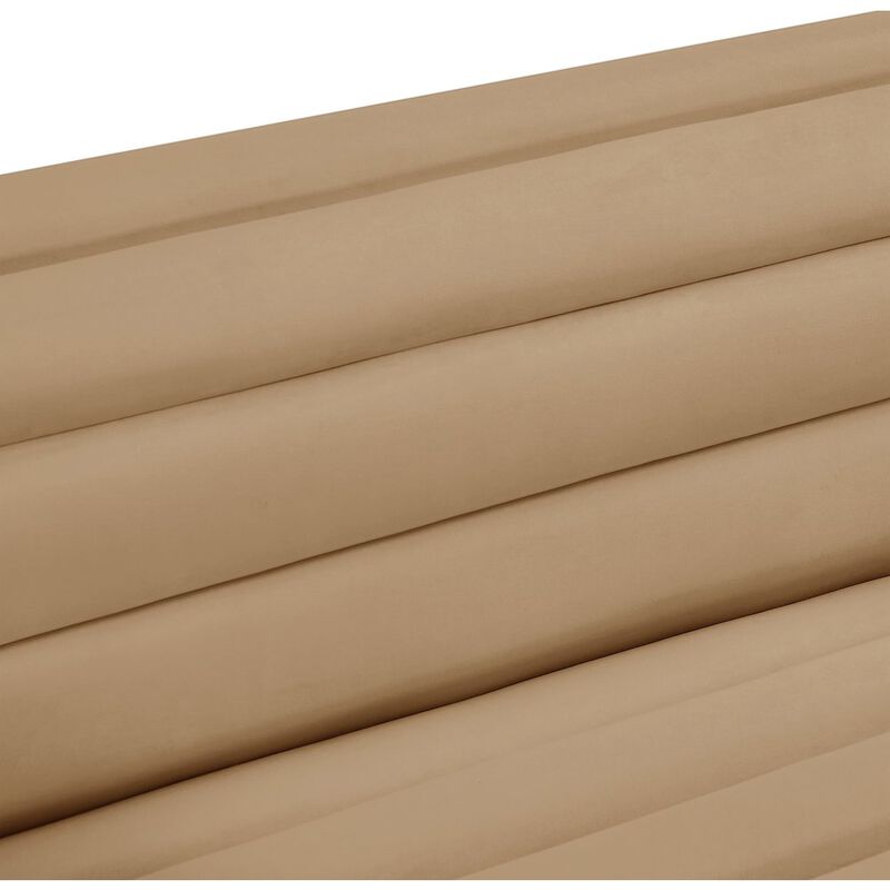 Meridian Furniture Cascade Camel Velvet Fabric Sofa