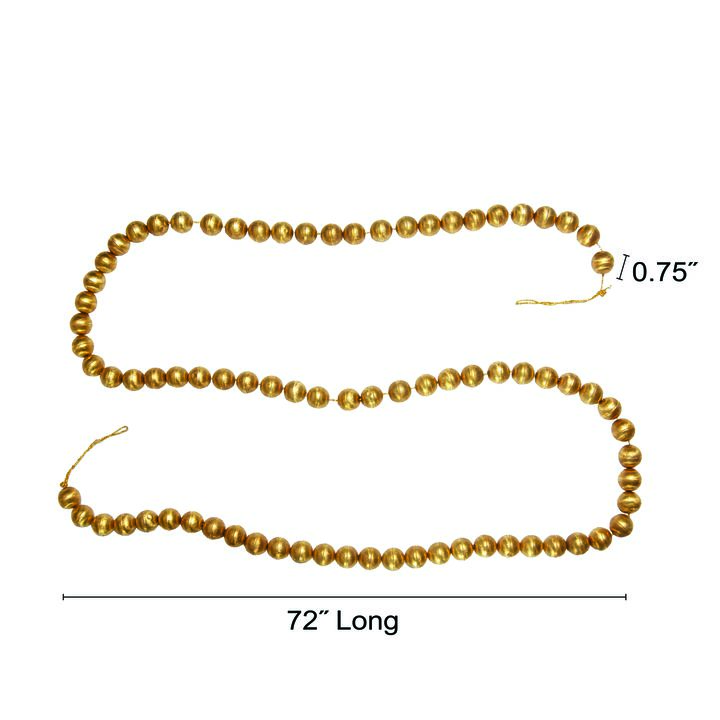 Handmade Embossed Metal Ball Garland, Gold Finish