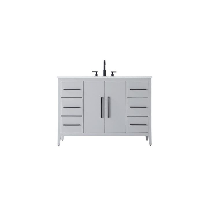 Elegant Kitchen and Bath 48 Inch Single Bathroom Vanity In Grey
