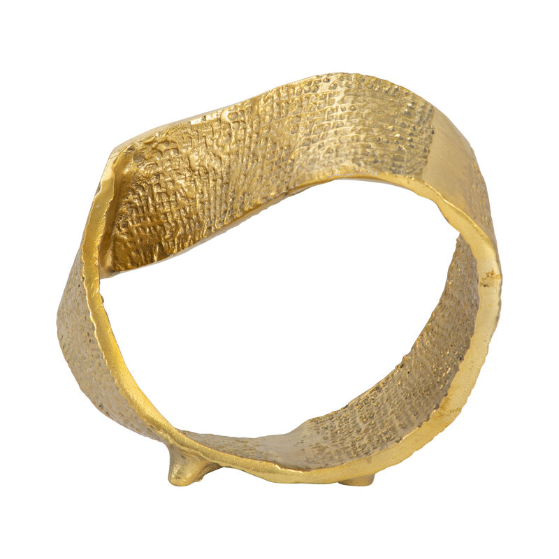 Metal 8" Twisted Hammered Ring image number 3