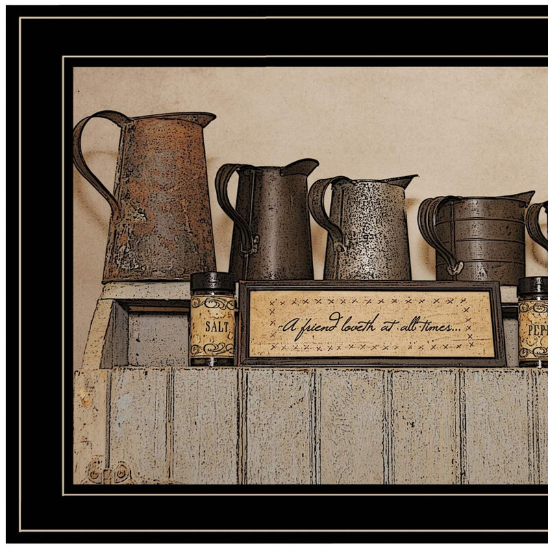 HomeRoots A Friend Loveth at All Time 3 Black Framed Print Wall Art image number 2