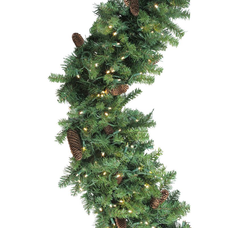 Pre-Lit Dakota Pine Artificial Christmas Wreath  72-Inch  Warm White LED Lights