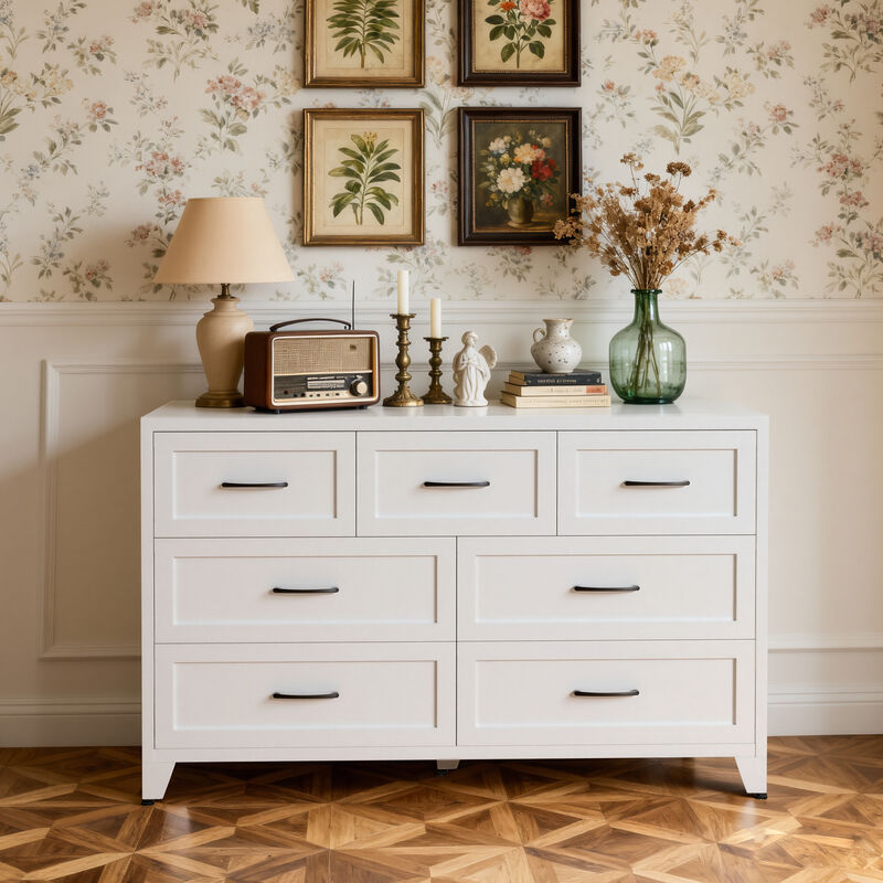 Pelkan 7-Drawer Metal Dresser image number 1