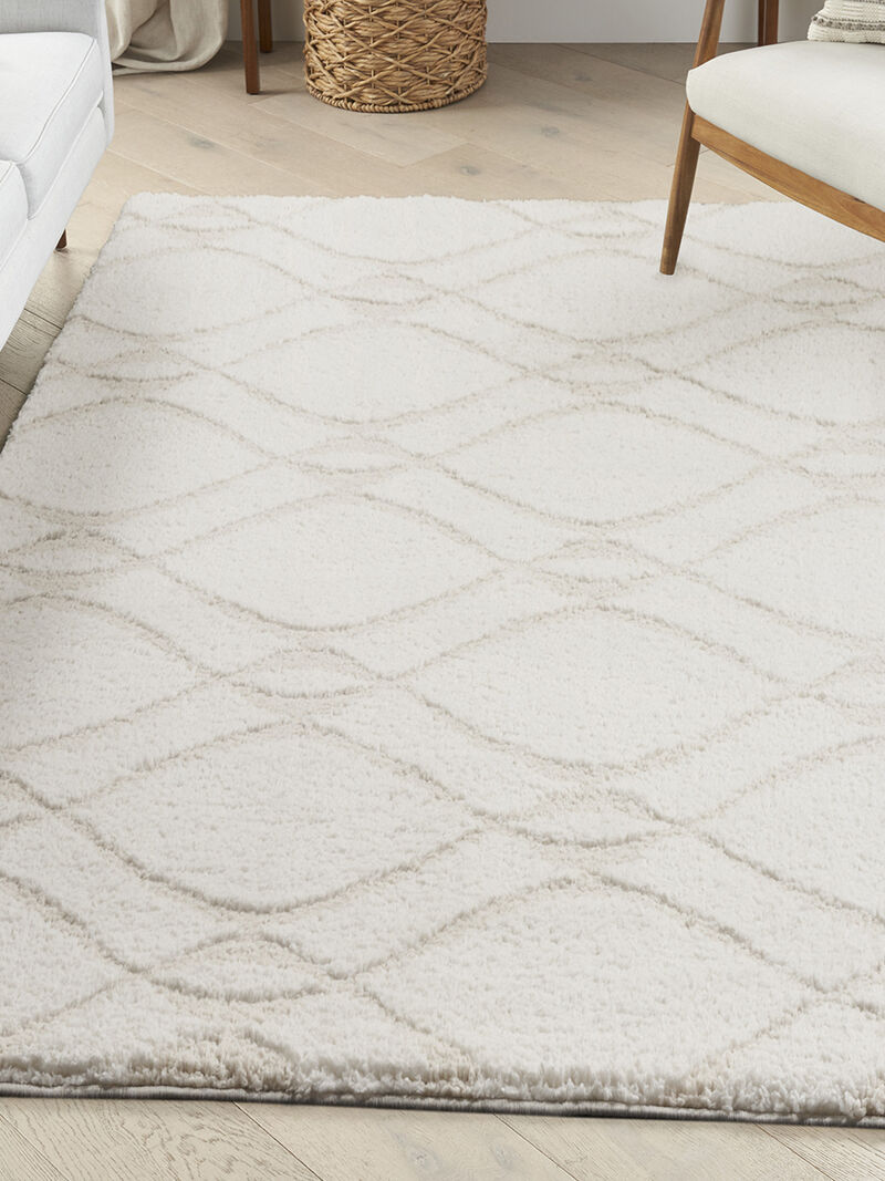 Modern Shag MMD03 Ivory/Beige 5'3" x 7' Rug