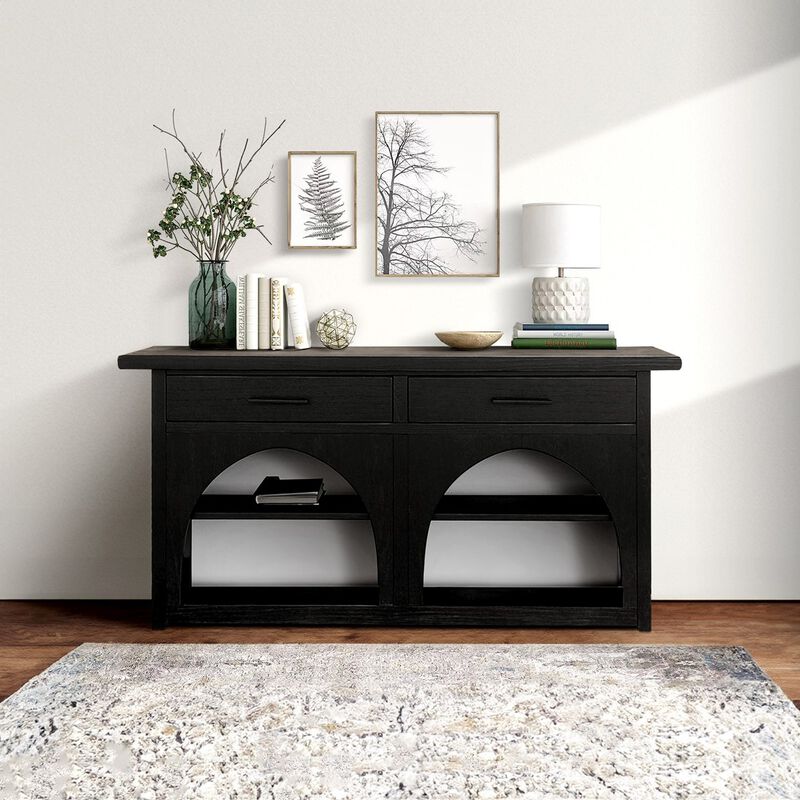Gracie Mills Forney Versatile Console in Black/Grey