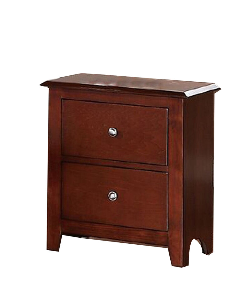 Streamdale Selma Nightstand With 2 Drawers Storage In Brown Finish