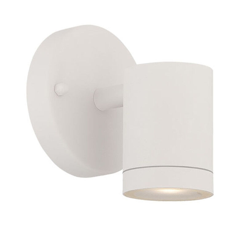 Homezia White LED One Light Outdoor Can Shape Wall Sconce