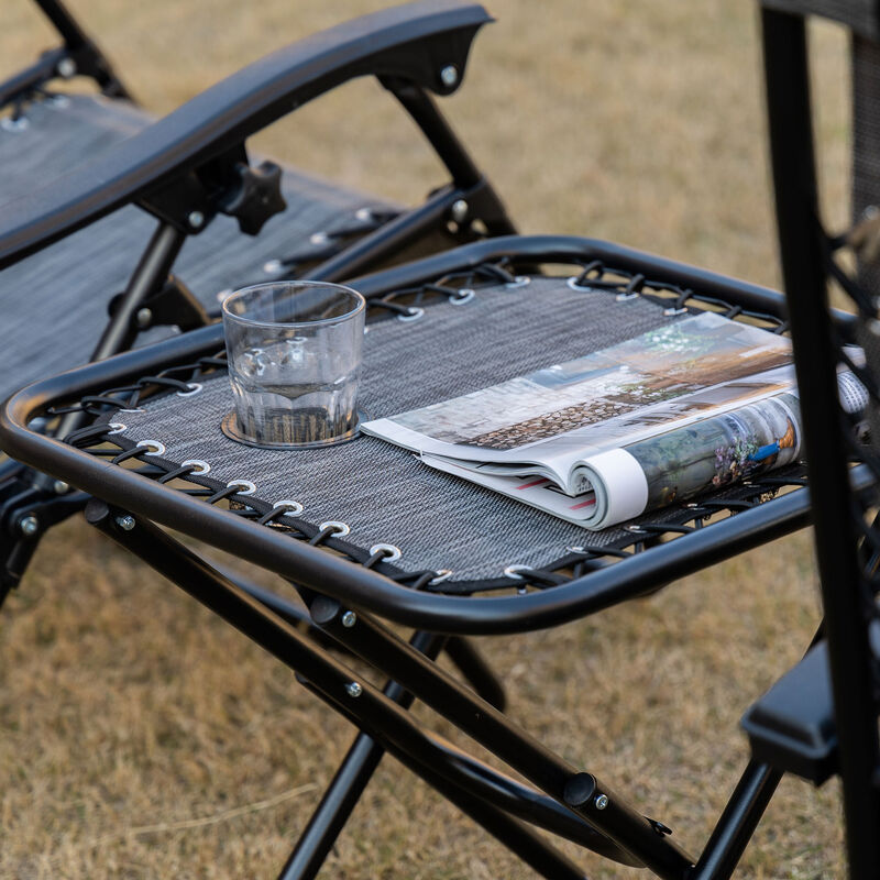 Hivvago Poolside Folding Recliner Set with Cup Holders image number 7