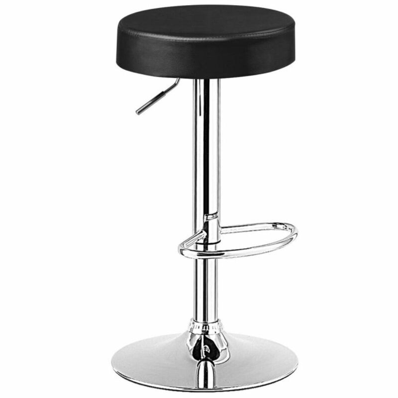 Hivvago 1 PC Round Bar Stool Adjustable Swivel Pub Chair