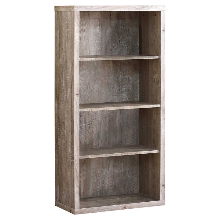 Wood Bookcase with Multiple Shelves for Home Office or Living Room Storage