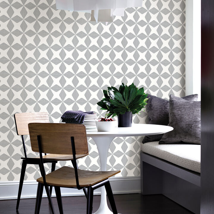 Telestar Black Geometric Wallpaper