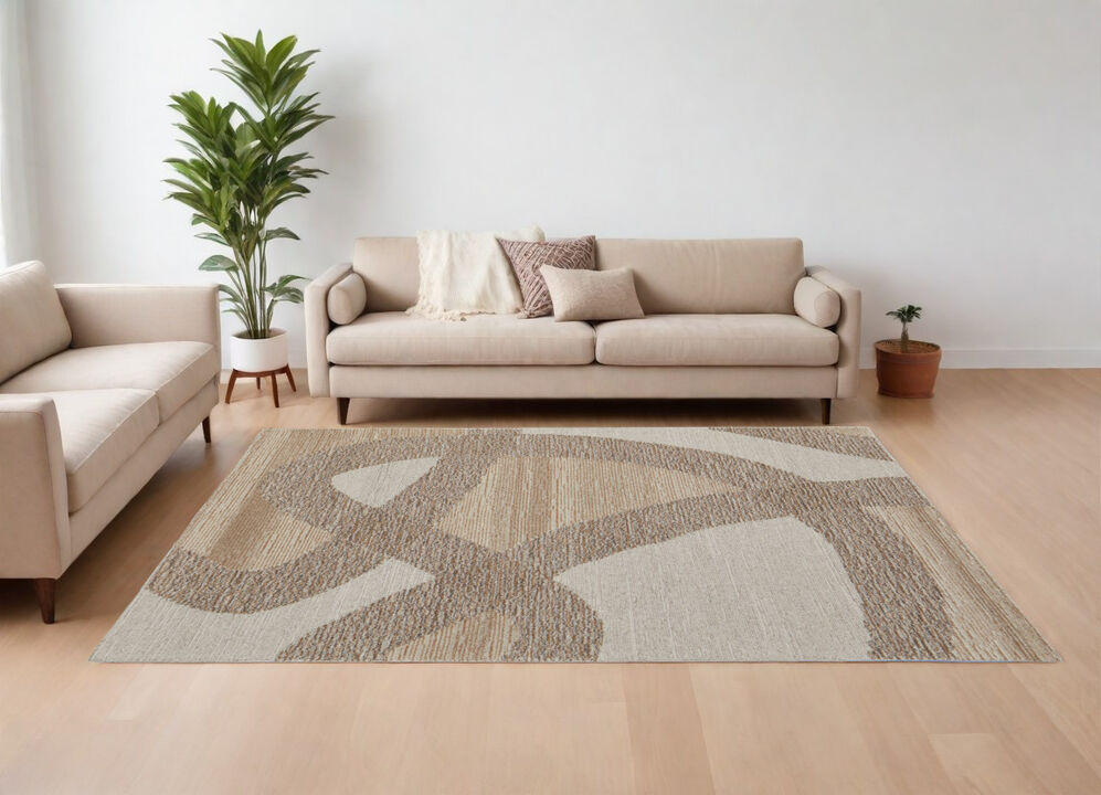 HomeRoots Wool Abstract Hand Tufted Area Rug