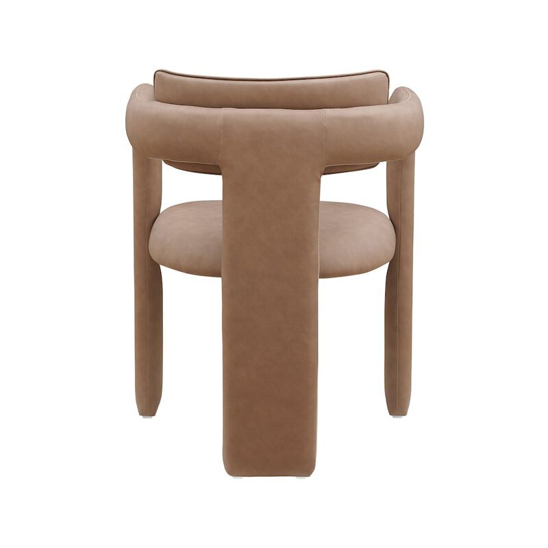 Meridian Furniture Brenda Brown Vegan Leather Dining Chair, Set of 2