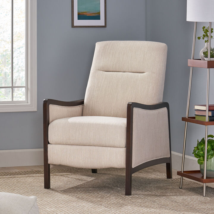 Merax Push-back Fabric Recliner Chair with Birch Wood Frame